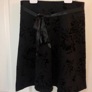 Joey B. Black Brocade Skirt with Ribbon